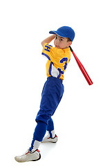Image showing Boy playing sport baseball or softball