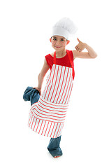 Image showing Happy child chef thumbs up