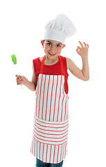 Image showing Little chef with okay hand sign