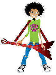 Image showing boy with electric guitar