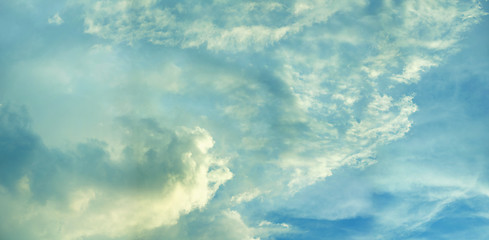 Image showing Bright blue skies with clouds