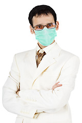 Image showing Portrait of businessman in medical mask