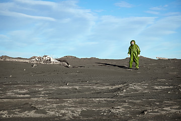 Image showing Man in overalls like an alien