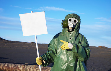 Image showing Scientific ecologist concentrates attention to tablet