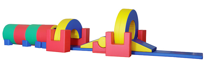 Image showing Big children's game complex - obstacle course