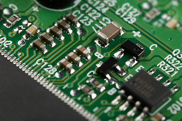 Image showing Electronic components on motherboard