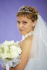 Image showing Bride looks at us - portrait