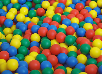 Image showing Children's game complex - pool from color balls