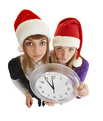 Image showing Two girls are ready to greet the new year