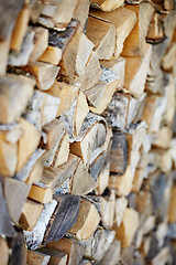 Image showing Firewood from birch logs