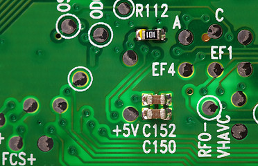 Image showing Electronic background - green computer circuit board