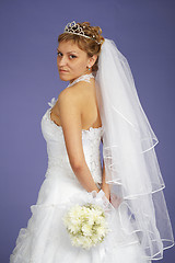 Image showing Portrait of bride with bouquet