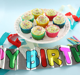 Image showing Birthday Cup Cakes