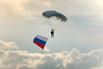 Image showing Parachutist with Russia flag.