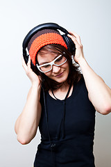 Image showing Woman with headphones
