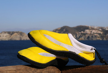 Image showing Beach Shoes in the Sun