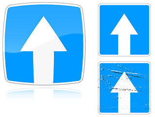 Image showing Variants a Road with one-way traffic - road sign