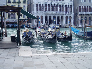 Image showing Gondolas in Venice