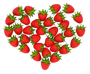 Image showing Red Strawberry shaped heart