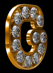 Image showing Golden G letter incrusted with diamonds