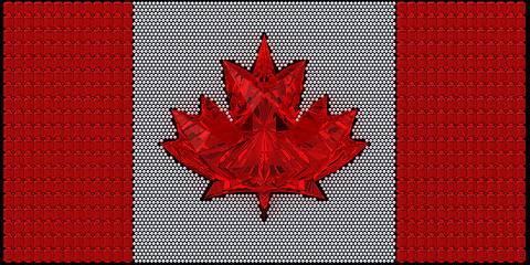 Image showing Canada flag assembled of diamonds