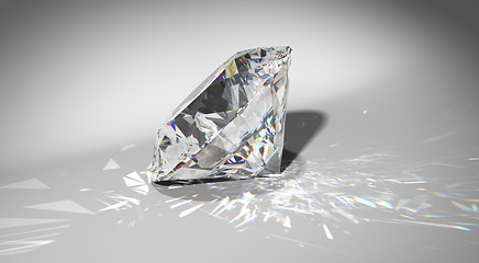 Image showing One large diamond with sparkles