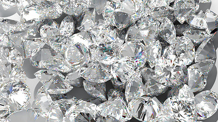 Image showing Diamond background. Large group of Jewels