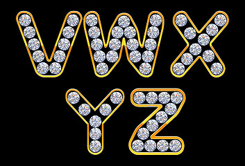 Image showing V - Y letters incrusted with diamonds