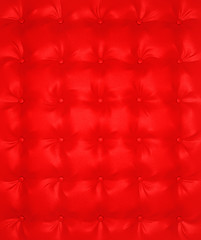 Image showing Red Luxury buttoned leather pattern