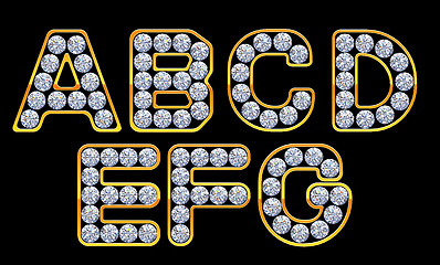 Image showing A-G letters incrusted with diamonds