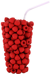 Image showing Raspberry Glass shape with straw