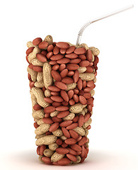 Image showing Glass shape made of peanuts