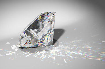 Image showing One large diamond with sparkles