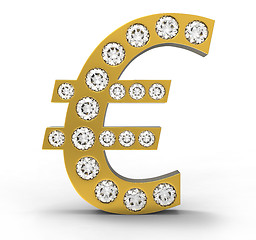 Image showing Golden CG Euro symbol incrusted with diamonds