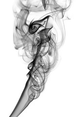 Image showing Black Abstract fume shape on white