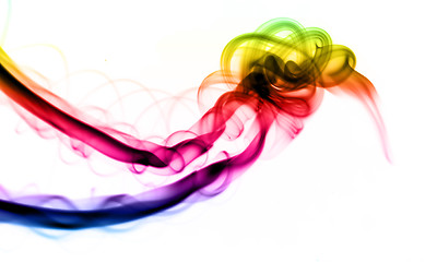 Image showing Gradient colored smoke Abstract over white