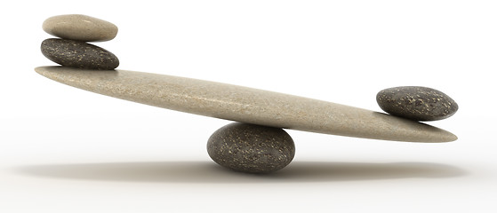 Image showing Pebble stability scales with large and small stones