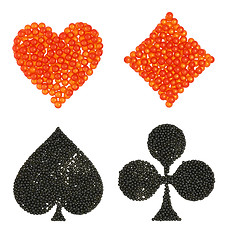 Image showing Caviar shaped Card suits