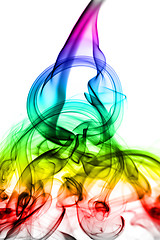 Image showing Abstract colored fume shape on white