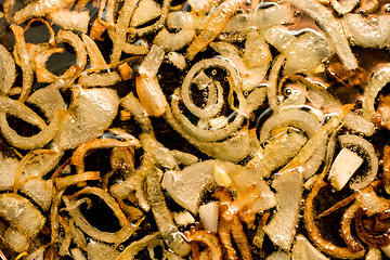 Image showing Close-up of Fried onion and oil