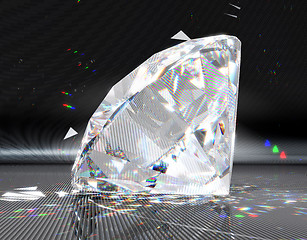Image showing Large diamond with striped reflection
