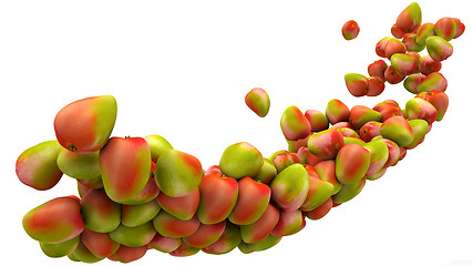 Image showing Mango fruits flow isolated over white