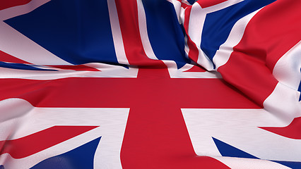 Image showing Showcase pedestal covered with Great Britain flag