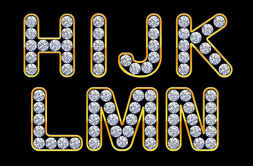 Image showing H - N letters incrusted with diamonds.