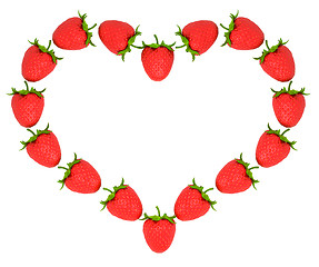 Image showing Strawberry shaped heart over white