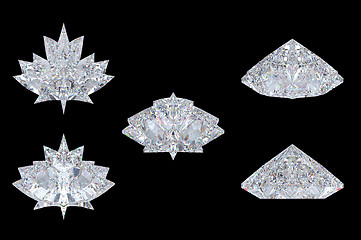 Image showing Differnet views of maple leaf diamond