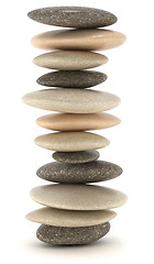 Image showing Stability and Zen Balanced stone tower