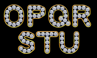Image showing O - U letters incrusted with diamonds