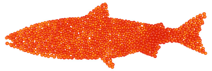 Image showing Salmon Caviar fish shape