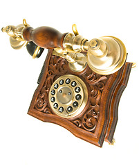 Image showing Top side view of old telephone